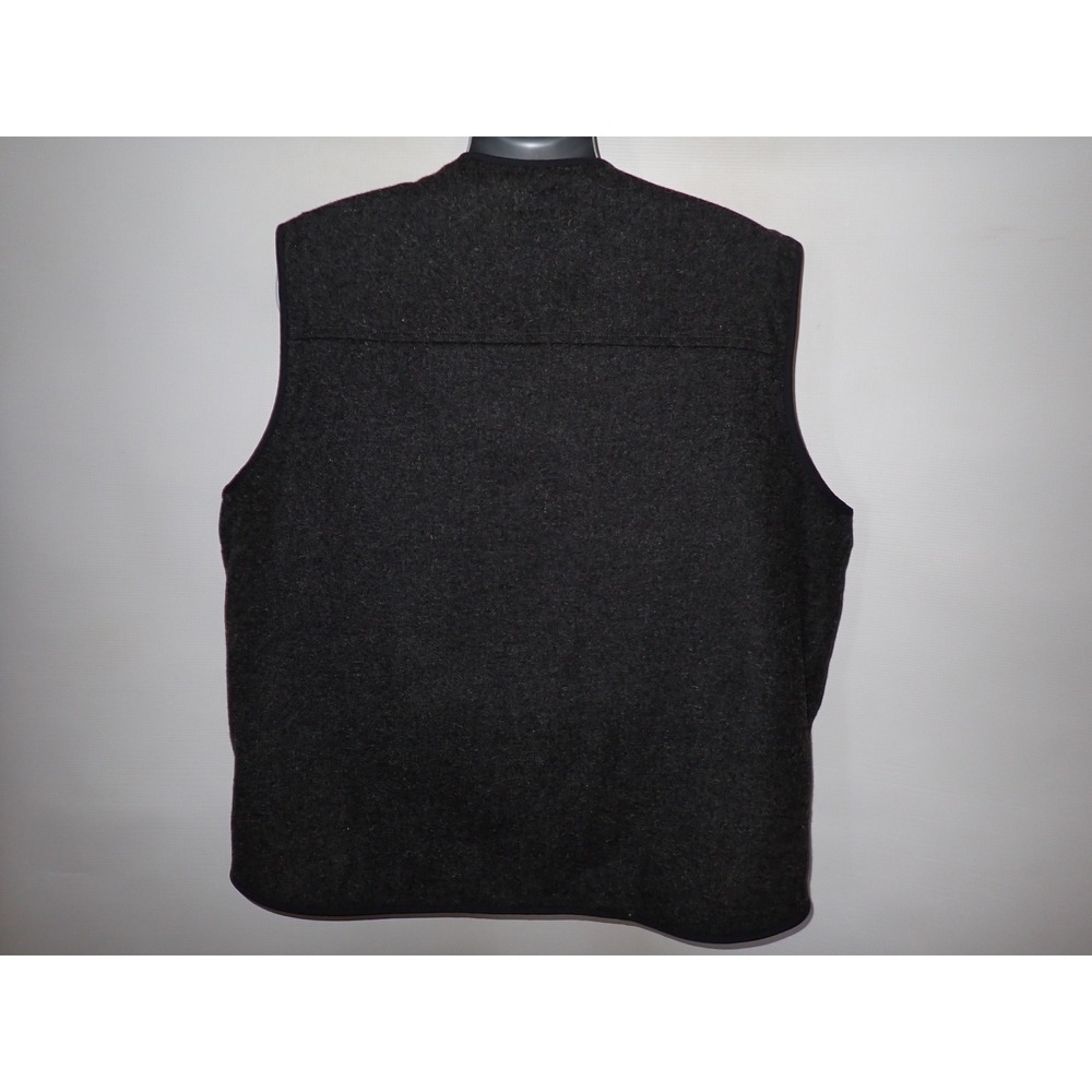 L.L. Bean Men's Wool Blend Sherpa Lined Full Zip Vest Charcoal Gray XXL-REG - Picture 5 of 7
